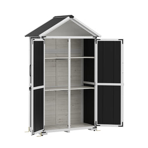 Gerätehaus 102 x 52 x 169 cm schwarz/weiss