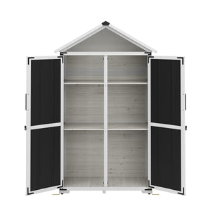 Gerätehaus 102 x 52 x 169 cm schwarz/weiss