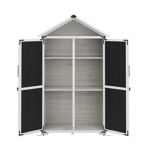 Gerätehaus 102 x 52 x 169 cm schwarz/weiss