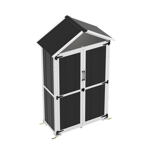 Gerätehaus 102 x 52 x 169 cm schwarz/weiss