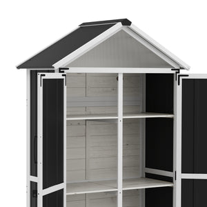 Gerätehaus 102 x 52 x 169 cm schwarz/weiss