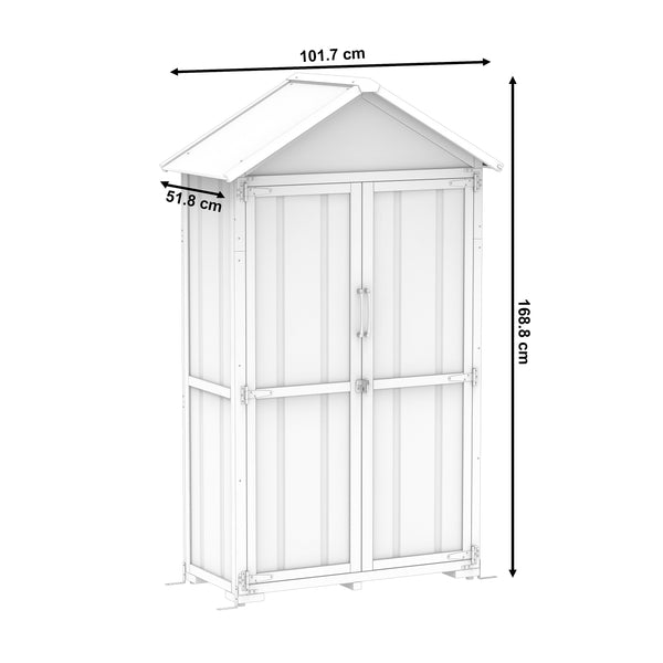 Gerätehaus 102 x 52 x 169 cm schwarz/weiss