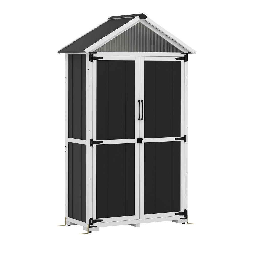 Gerätehaus 102 x 52 x 169 cm schwarz/weiss