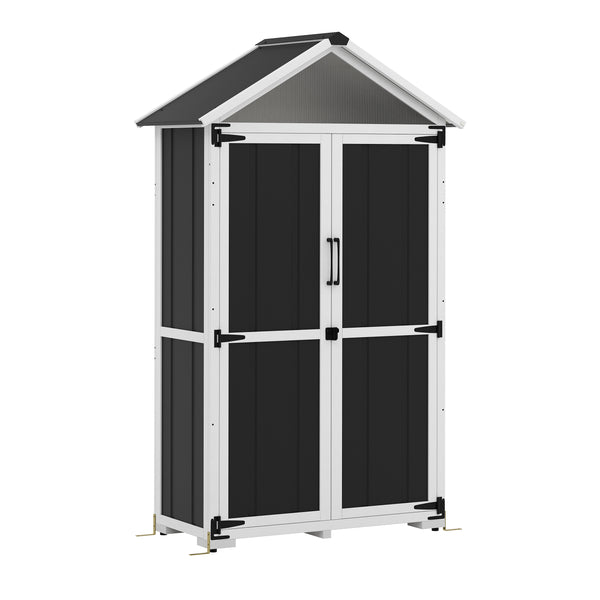 Gerätehaus 102 x 52 x 169 cm schwarz/weiss