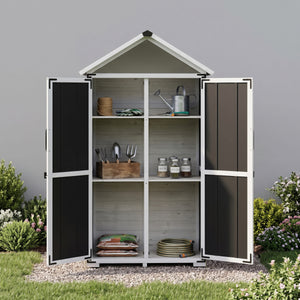 Gerätehaus 102 x 52 x 169 cm schwarz/weiss