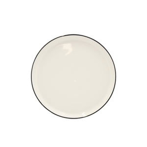 Geschirr-Set Porzellan 12-teilig cremeweiss/schwarz