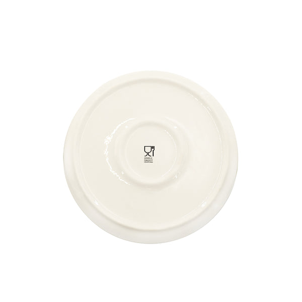 Geschirr-Set Porzellan 12-teilig cremeweiss/schwarz