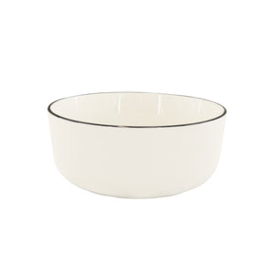 Geschirr-Set Porzellan 12-teilig cremeweiss/schwarz