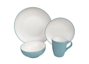 Set di stoviglie in melamina, 16 pezzi, blu