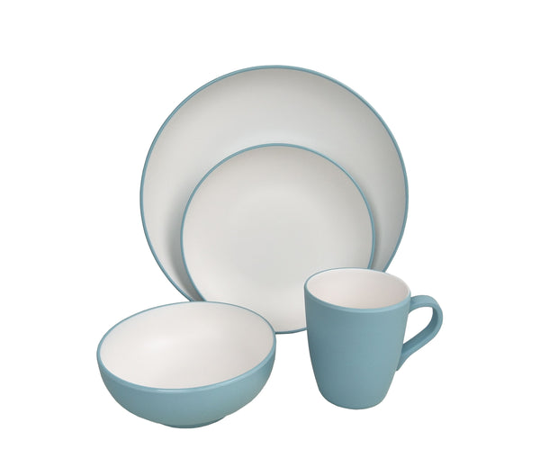 Set di stoviglie in melamina, 16 pezzi, blu