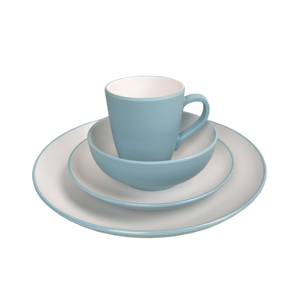 Set di stoviglie in melamina, 16 pezzi, blu