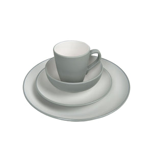 Set di stoviglie in melamina, 16 pezzi, grigio