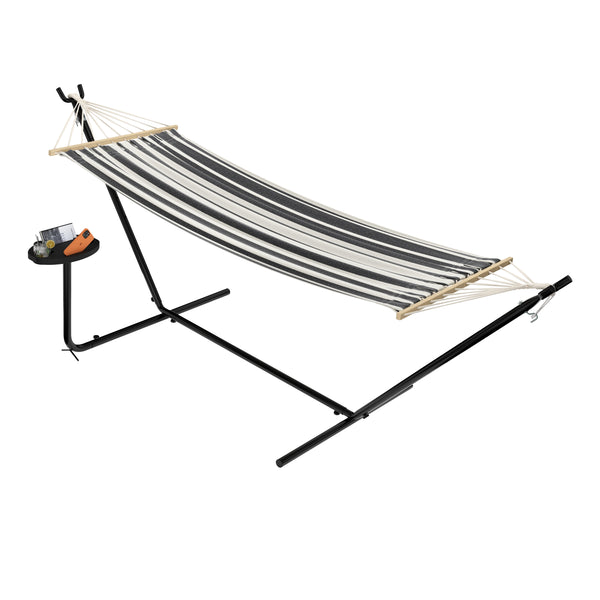 Gestell für Hängematte mit Getränkehalter 300 x 120 cm schwarz