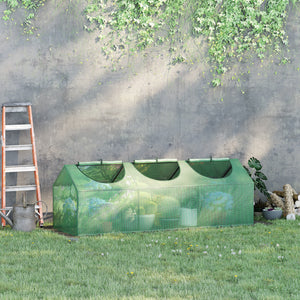 Gewächshaus 180x60x60cm Grün mit Fenster Frühbeet