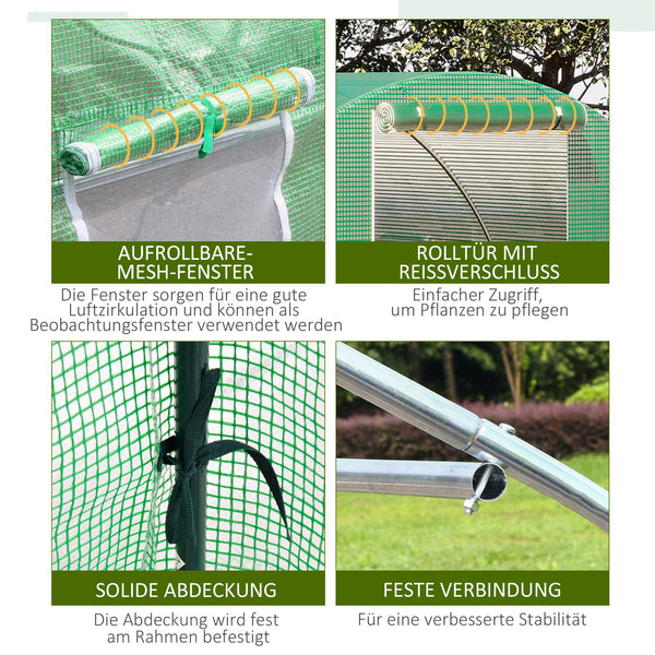 Gewächshaus 3x3x2m Folientunnel Tomatenhaus