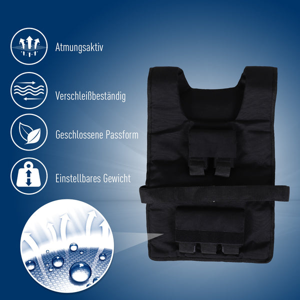 Gewichtsweste 20kg Trainingsweste Laufweste