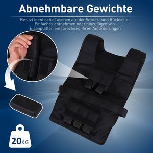 Gewichtsweste 20kg Trainingsweste Laufweste