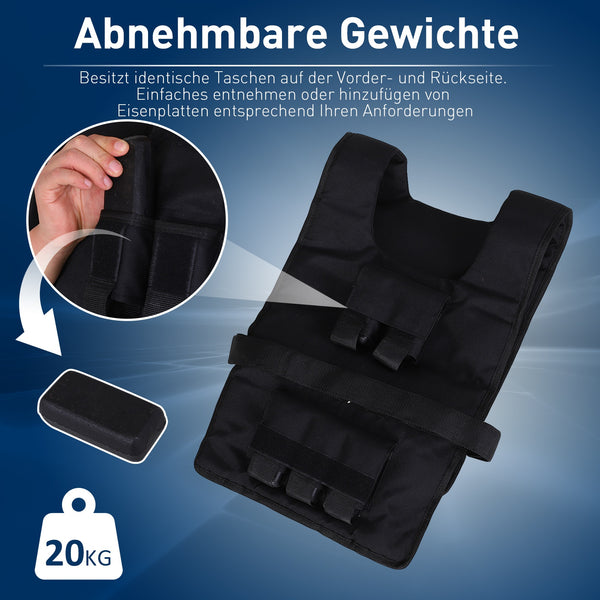 Gewichtsweste 20kg Trainingsweste Laufweste