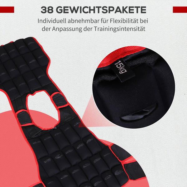Gewichtsweste 20kg mit doppelten Gurten Trainingsweste Laufweste