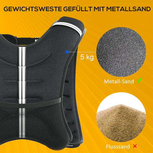 Gewichtsweste 5kg Trainingsweste Laufweste