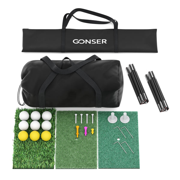 Golf Übungsnetz Set mit Abschlagmatte 300 x 240 x 200 cm