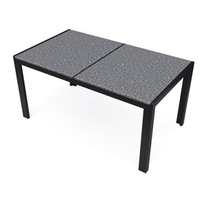 Granittisch 140 x 80 x 75 cm schwarz