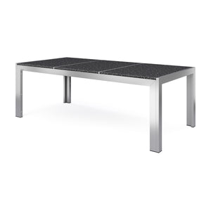 Granite table, stainless steel, 200 x 95 x 75 cm
