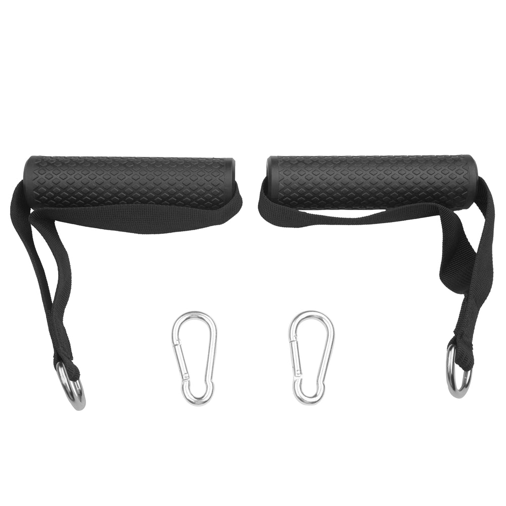 Cable pull handle including carabiner, set of 2, black