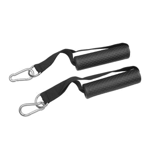 Cable pull handle including carabiner, set of 2, black