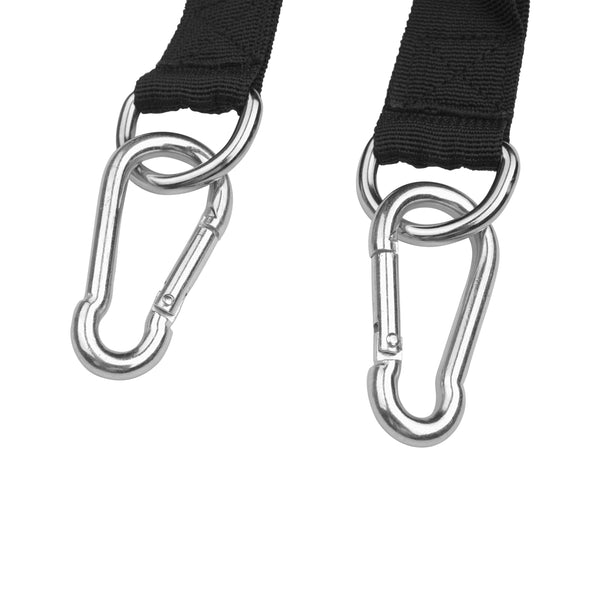Cable pull handle including carabiner, set of 2, black