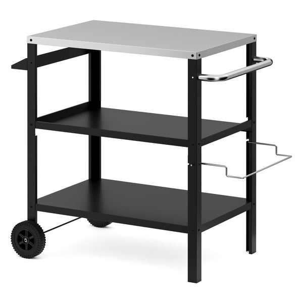 Grill Beistellltisch 104 x 51 x 89 cm schwarz