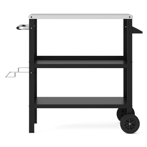 Grill Beistellltisch 104 x 51 x 89 cm schwarz