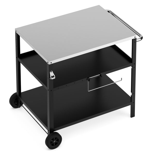 Grill Beistellltisch 113 x 64 x 84 cm schwarz
