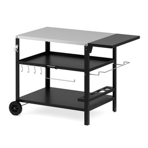 Grill Beistelltisch 127 x 64 x 84 cm schwarz