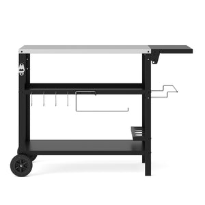 Grill Beistelltisch 127 x 64 x 84 cm schwarz