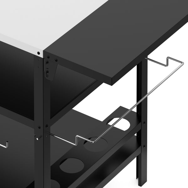 Grill Beistelltisch 127 x 64 x 84 cm schwarz
