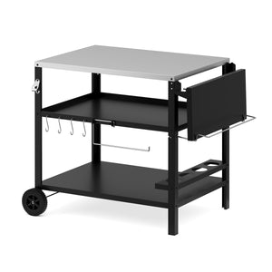 Grill Beistelltisch 127 x 64 x 84 cm schwarz