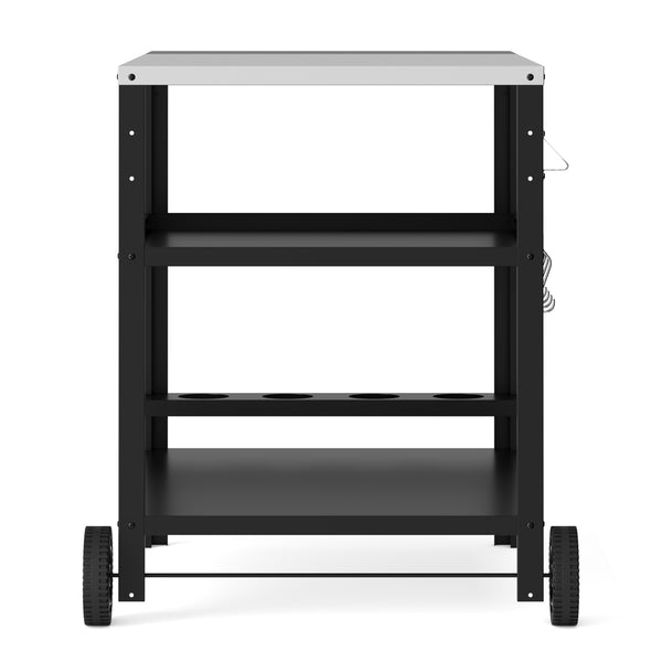 Grill Beistelltisch 127 x 64 x 84 cm schwarz
