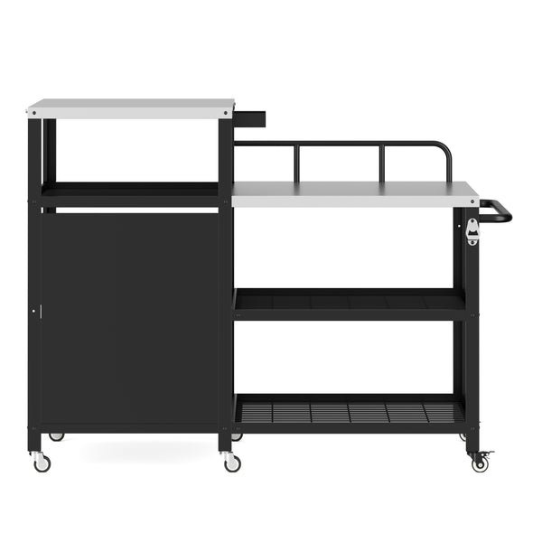 Grill Beistellltisch 135 x 70 x 107 cm schwarz