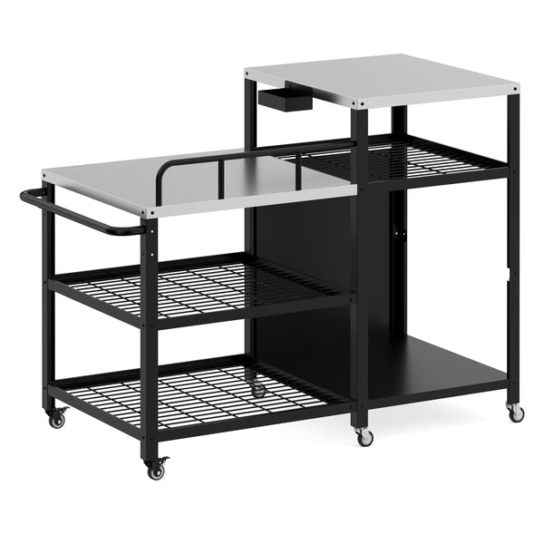 Grill Beistellltisch 135 x 70 x 107 cm schwarz