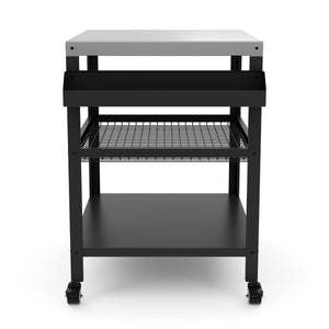 Grill Beistelltisch auf Rollen 99 x 62 x 87 cm schwarz/silber
