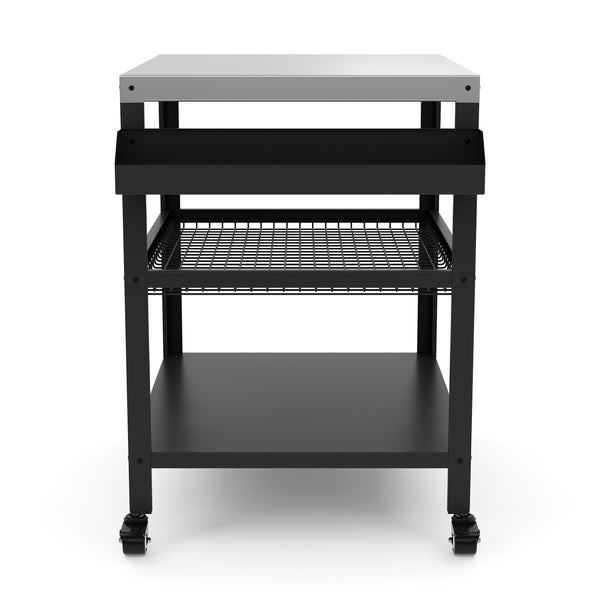 Grill Beistelltisch auf Rollen 99 x 62 x 87 cm schwarz/silber