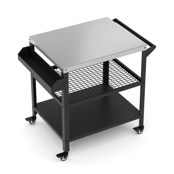 Grill Beistelltisch auf Rollen 99 x 62 x 87 cm schwarz/silber
