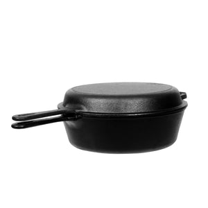Ensemble de poêles en fonte 2 en 1, 2 pièces