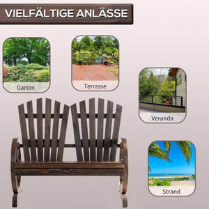 Gartenbank 2-Sitzer Rustikal Dunkelbraun