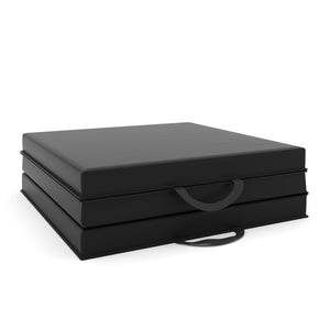 Foldable black gymnastics mat