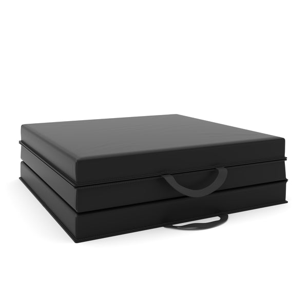Foldable black gymnastics mat