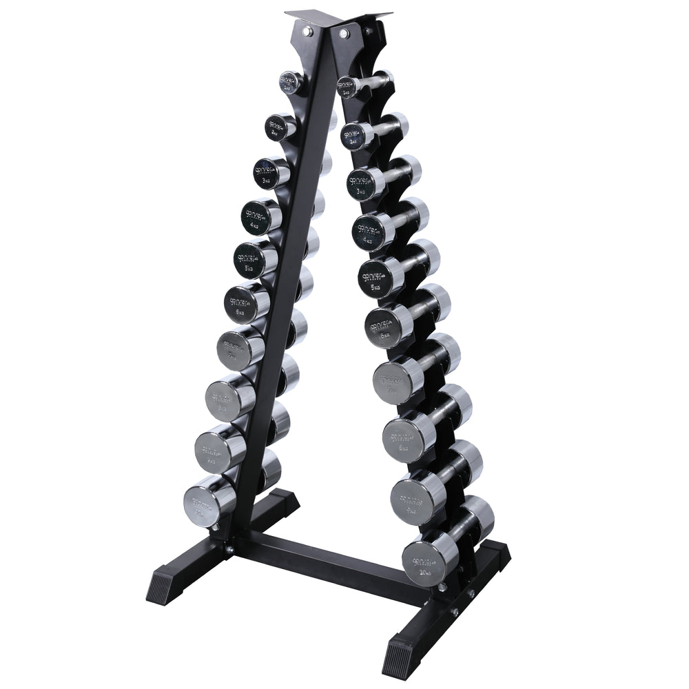 Kurzhanteln ROCK Chrom Komplettset 1-10 kg inkl. Ständer