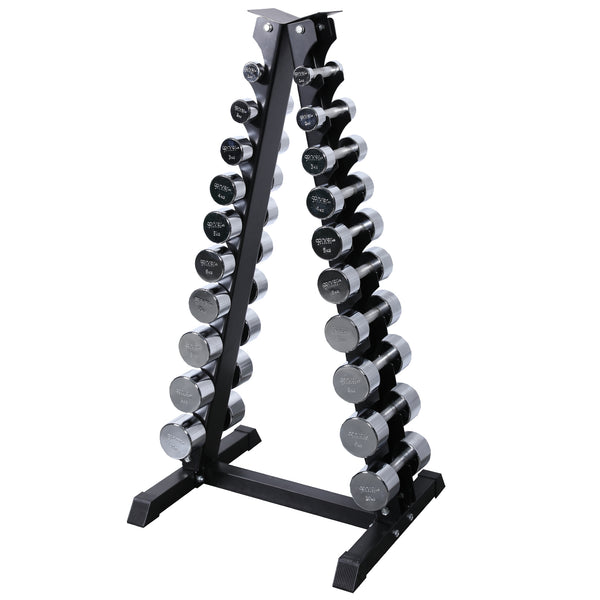 Kurzhanteln ROCK Chrom Komplettset 1-10 kg inkl. Ständer