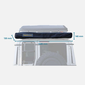 Heckmarkise Horizon Straight 1,5 m (freitragend) mit Sonnensegel